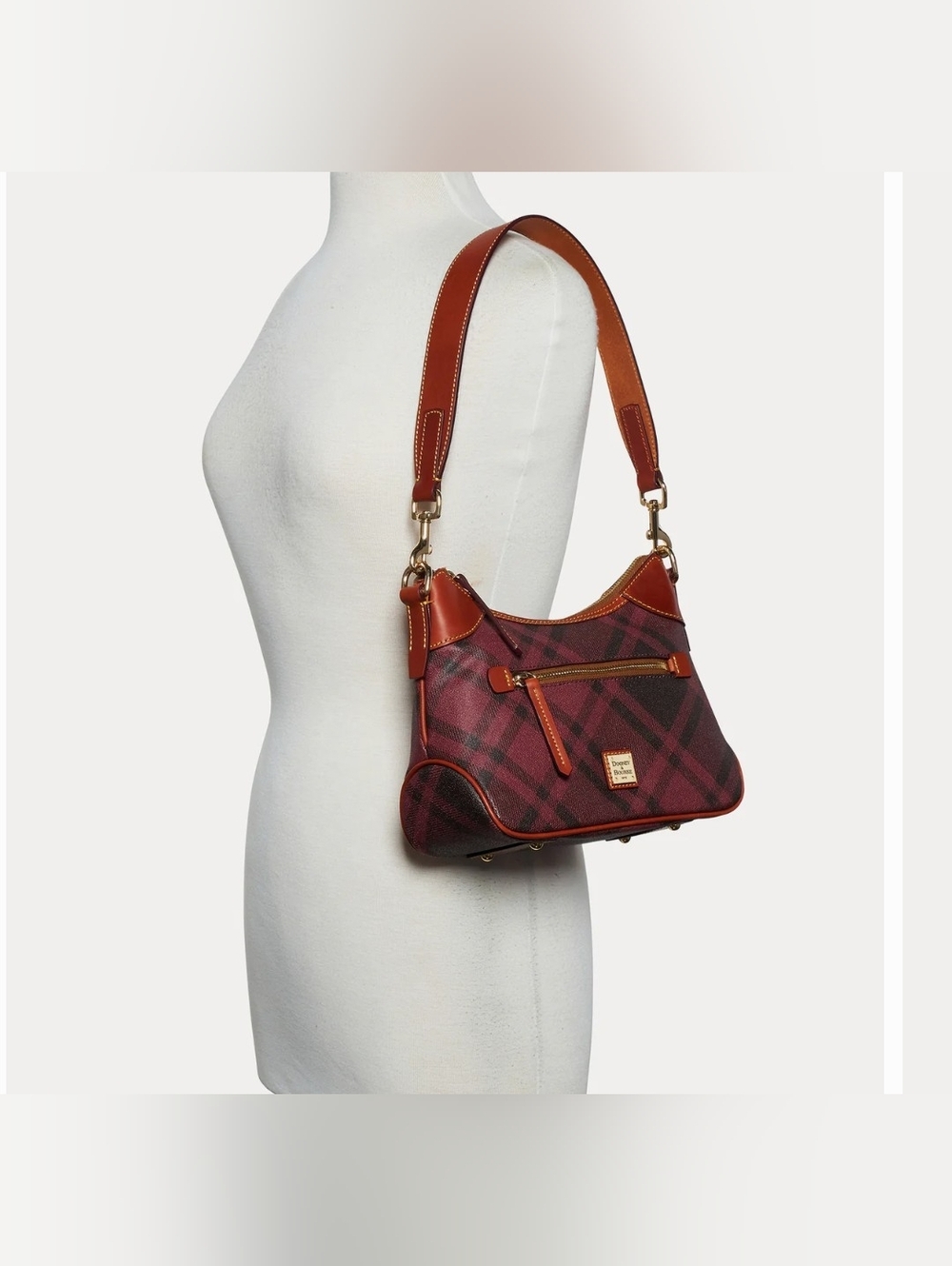 NWT! Dooney & Bourke Sutherland Small Hobo in Bordeaux - Picture 11 of 11